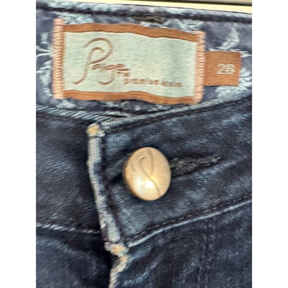 Paige Premium Denim Womens Jeans Size 28 Dark Wash Mid Rise Straight Leg - Picture 2 of 7